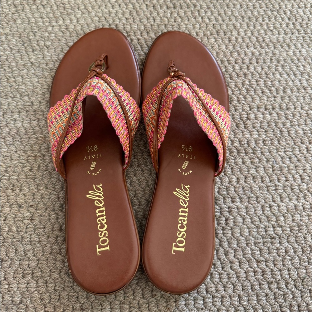 Toscanella Women's Brown and Pink Sandals